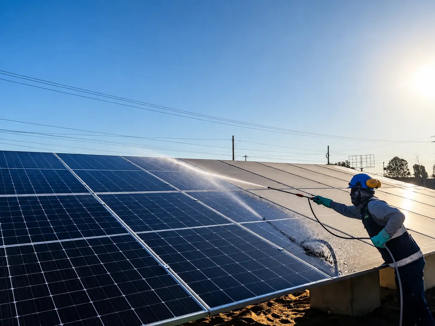 Técnico realizando mantenimiento de sistema eléctrico